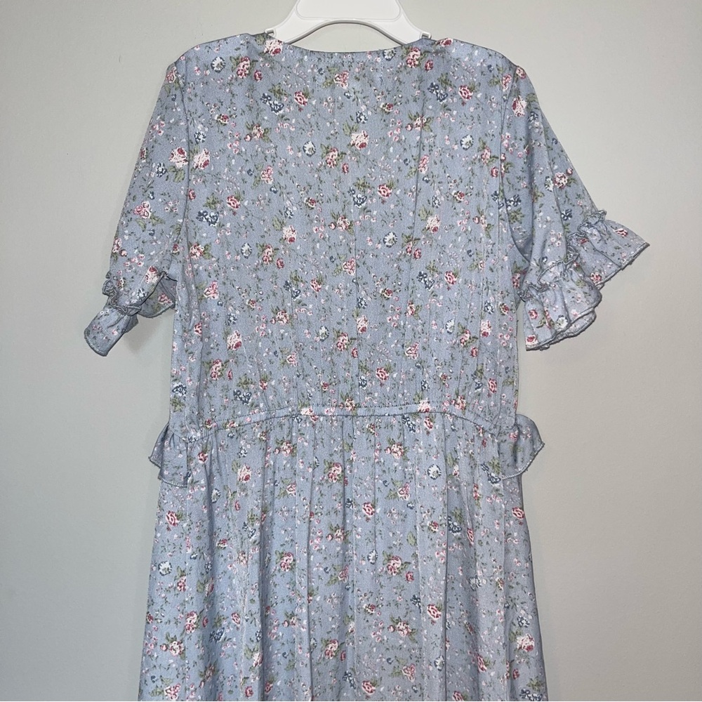 Oopsie Daisy Floral Kids Casual Dress - Blue- girls 8 - Picture 6 of 6